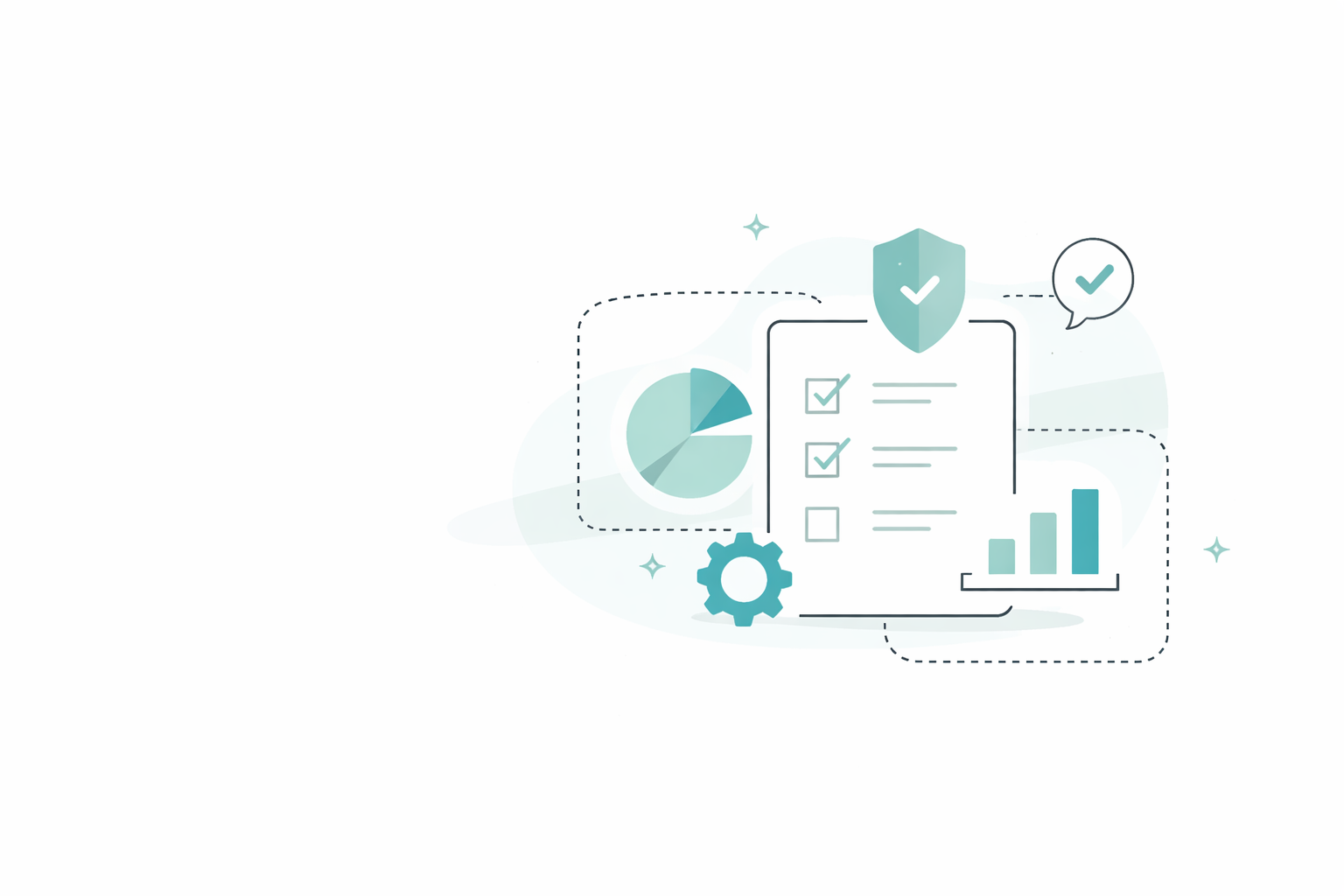 Practical compliance and information security guidance Abstract illustration representing practical compliance and information security guidance.